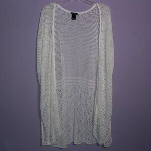 Cream Lace Boho Cardigan Sleeveless New Directions Size XL